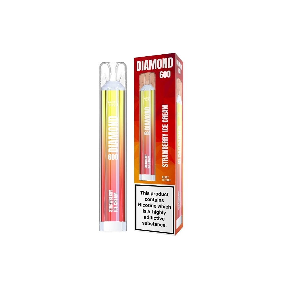 Diamond Bar 600 Puffs - Strawberry Ice Cream - vapewholesaleeurope