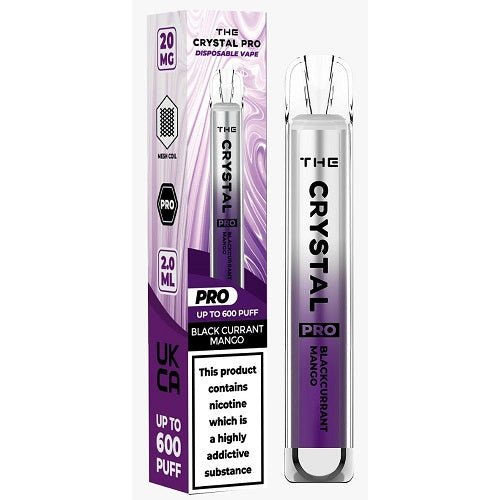 The Crystal Pro - Disposable Vape Pod - Blackcurrant Mango - Box of 10 - vapewholesaleeurope