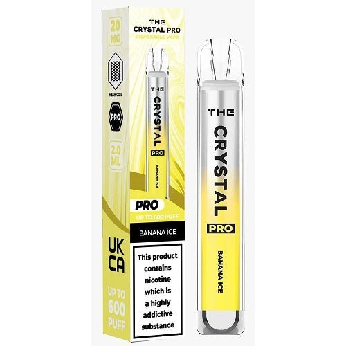 The Crystal Pro - Disposable Vape Pod Device 20mg - Banana Ice - Box of 10 - vapewholesaleeurope